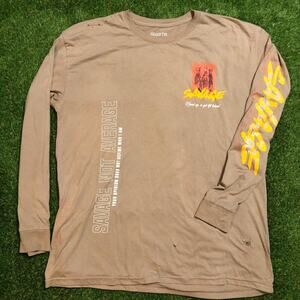 Distressed ‘Savage Not Average’ Tee with Long Sleeve Print